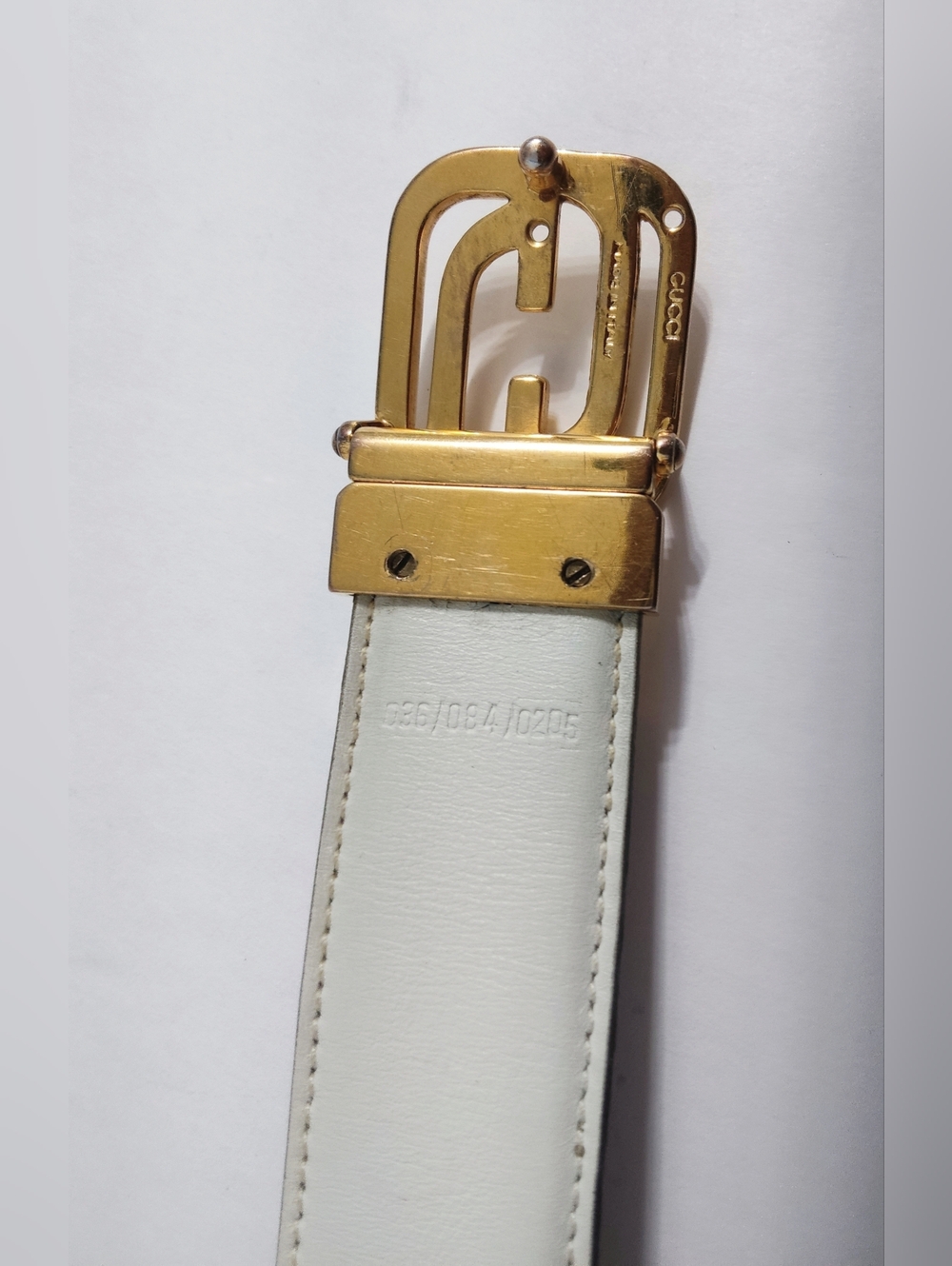 Rare Gucci Vintage Reversible Brown And White  Leather Belt. 100sm 40in - Picture 4 of 6